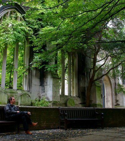 St Dunstan in the East Church Garden in London, England