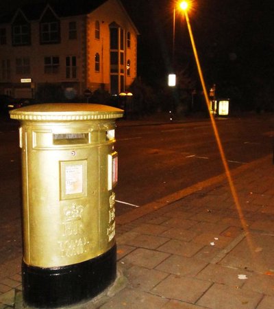 Gold Postbox in London, England