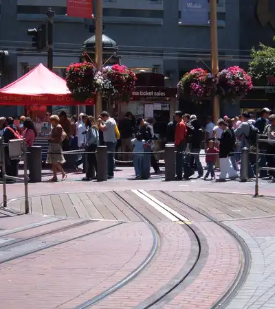 Cable Car Turnaround (Market and Powell Streets) in San Francisco, California