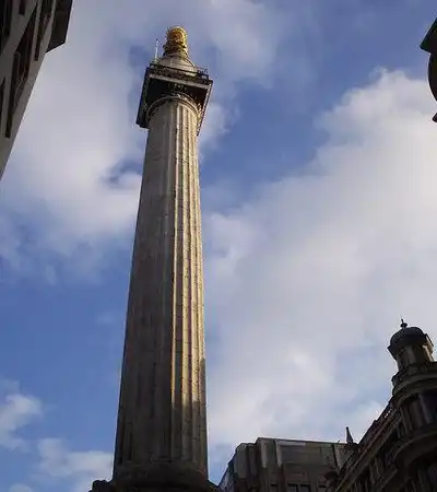 The Monument to the Great Fire of London in London, England
